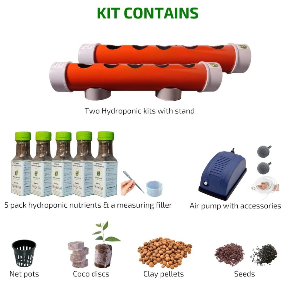 happy squirrel hydroponic kit 10 planter contains