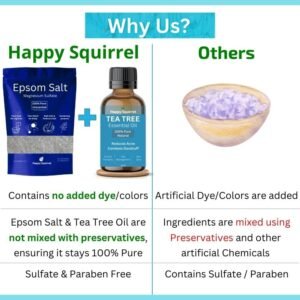 why happy squirrel bath salt - tea tree